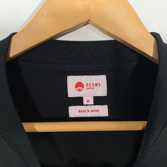 BEAMS JAPAN Loose Stretch Long Sleeve T-shirt Black men's size M - Picture 6 of 7